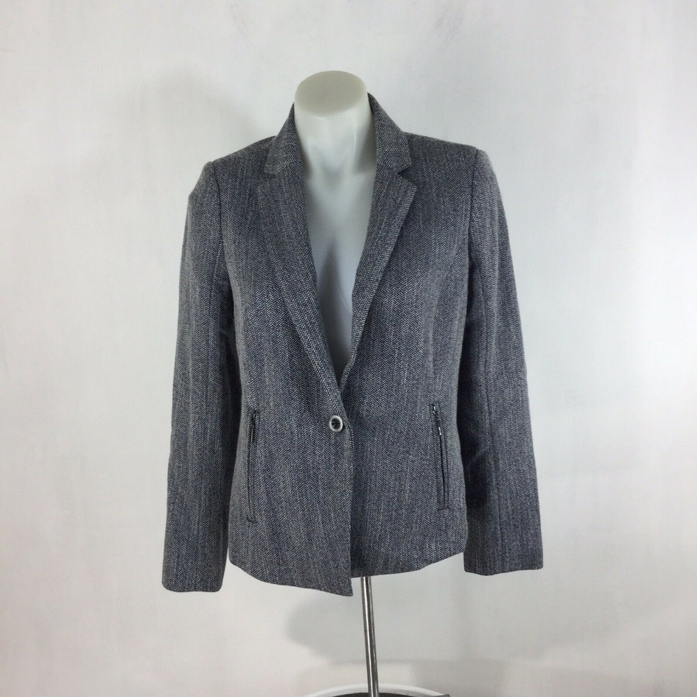 The Limited blue-gray herringbone blazer